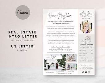 Realtor Introduction, Real Estate Agent Letter, Real Estate Marketing Template, Real Estate Agent Intro Letter, Dear Neighbor Realtor,