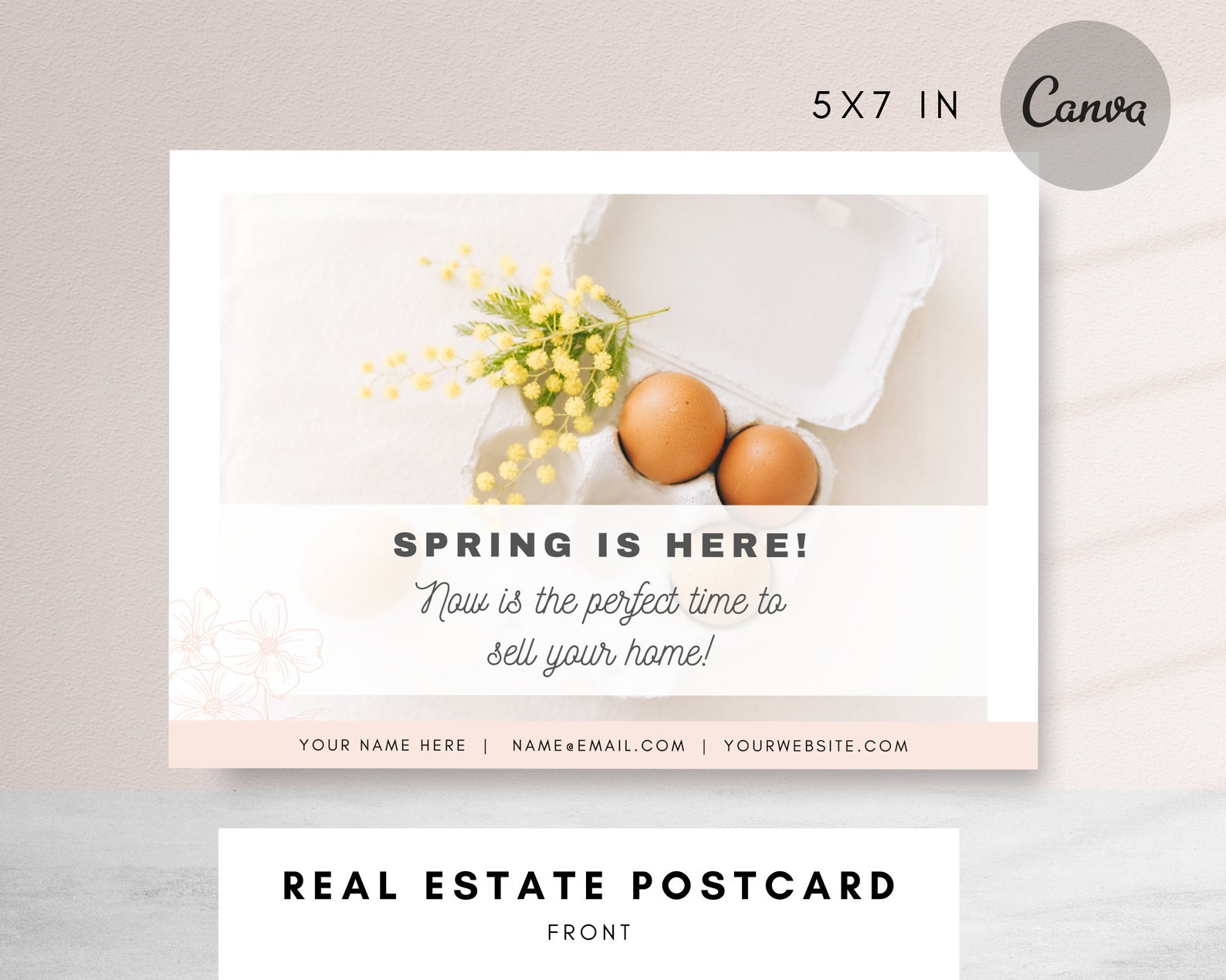 Real Estate Spring Postcards, Realtor Postcard, Real Estate Agent Intro ...