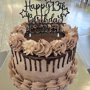 13歳のお誕生日おめでとう カスタムネームケーキトッパー