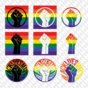 Black Lives Matter, BLM, Power, Fist, Gay, Pride, lgbtq, lgbt (ai, svg, eps, pdf, png)