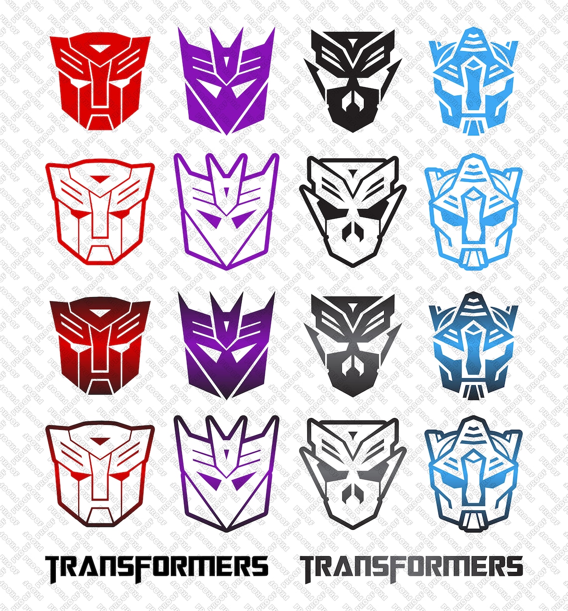 Transformers Vector Logos/icons autobot Decepticon Etsy