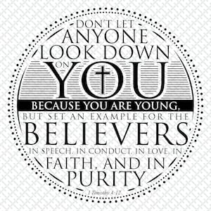 1 Timothy 4:12 - Bible Quote (ai, pdf, eps, svg, png)