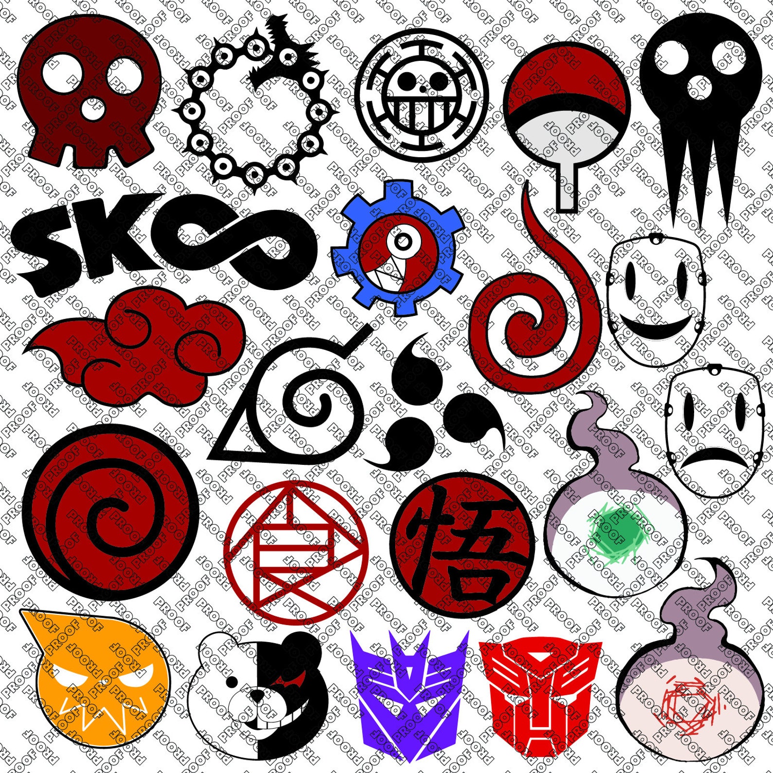 Anime Icons & Logos pdf eps ai svg png - Etsy France