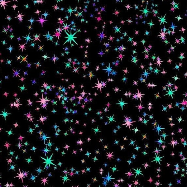 Galaxy Mini Stars Fabric by Timeless Treasures - 100% Cotton Fabric by the Yard - Black - C7951