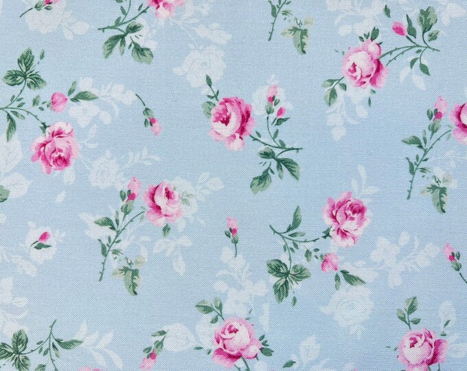 Cottage Charm Tossed Antique Rose Fabric by Timeless Treasure 100% ...