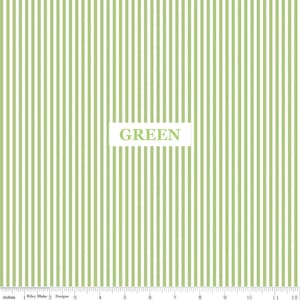 1/8" Stripe Fabric by Riley Blake Designs - 100% Cotton Fabric - Peony Pink, Mustard Yellow, Denim, Red, Black, Peacock, Navy, Gray, Green GREEN