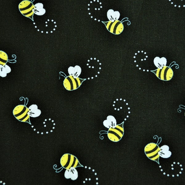 Bee Fabric by Timeless Treasures - 100% Cotton Fabric by the Yard - Bees - Yellow - Black - C5496