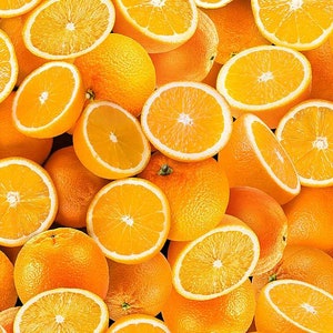 Packed Oranges Fabric by Timeless Treasure - 100% Cotton Fabric By the Yard - Fruit - Orange - CD1374