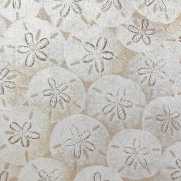 Beach Day Packed Sand Dollars Fabric - 100% Cotton Fabric By the Yard - Sand/Cream - C8461