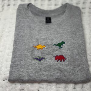 Custom Dinosaur Embroidered shirt. Birthday Shirt. Gift. Kids shirt. Dinosaur Birthday Theme.