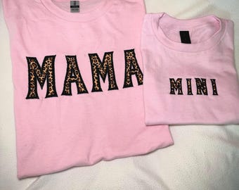 Custom Mama & Mini Embroidered shirts.