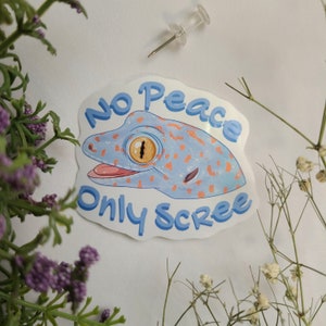 Tokay gecko no peace only scree sticker | reptile | glossy vinyl sticker | waterbottle laptop sticker | cute gift | deco stickers