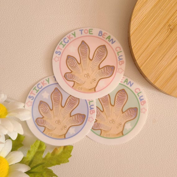 Sticky toe bean club stickers | ball python | leopard gecko | whites tree frog | glossy vinyl | waterbottle laptop crested gecko