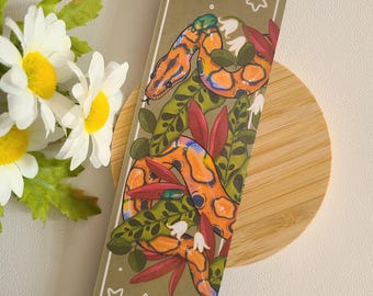 Brazilian rainbow boa bookmark | laminated | reptile bookmark | cute bookmark | gift for her | book lovers | snake art | reptile decor