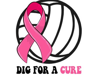 Dig For A Cure Breast Cancer Awareness Svg Png , Volleyball , Volleyball dig for a cure svg, Volleyball Breast Cancer Awareness