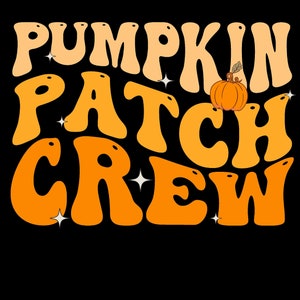Pumpkin Patch Crew SVG PNG, Retro Fall (Digital Download)