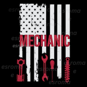メカニック アメリカ国旗 PNG、ヴィンテージカー メカニック お父さんへのプレゼント SVG、アメリカのメカニック