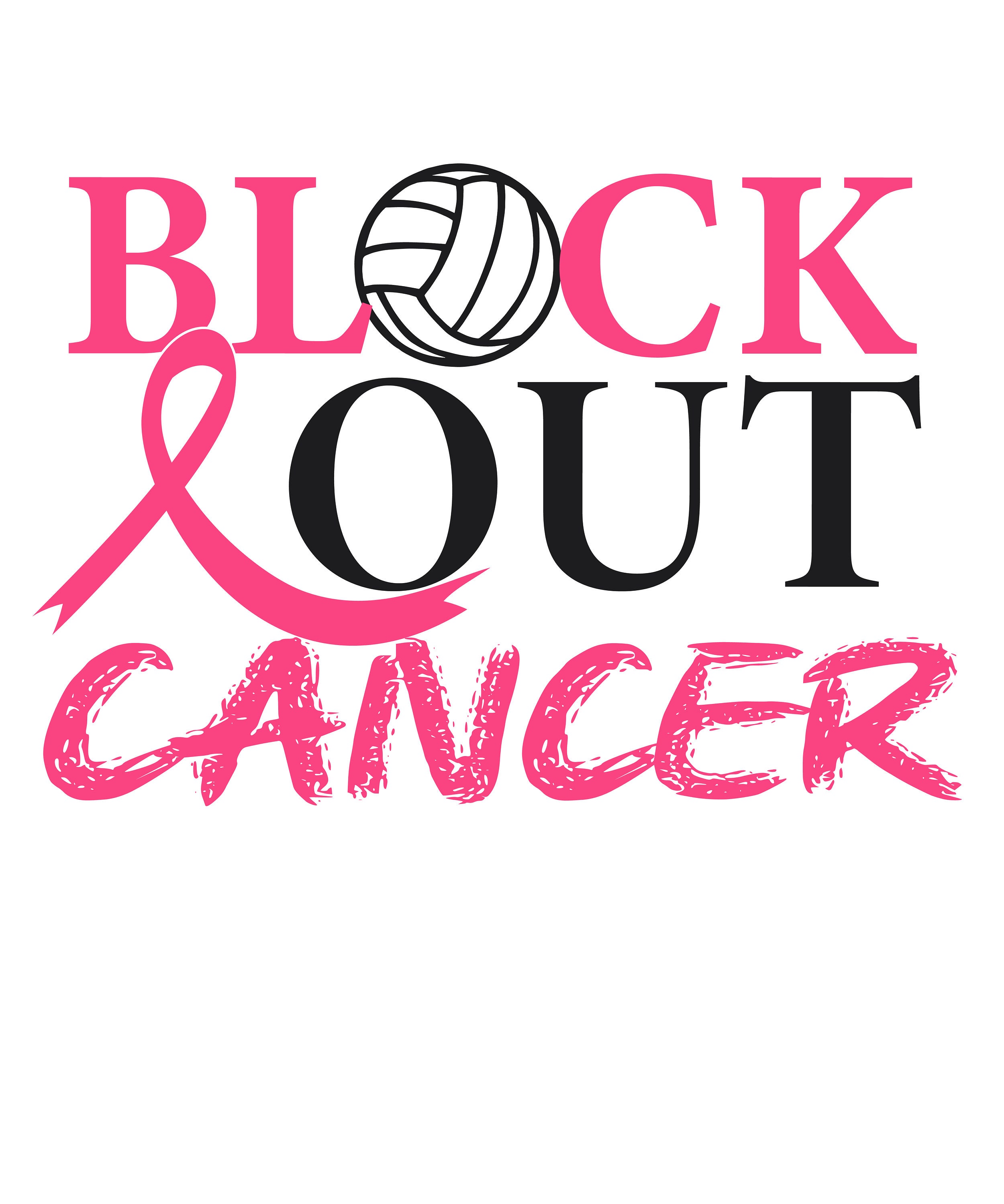 Volleyball Breast Cancer Awareness Svg Png, Block Out Cancer Png, in ...