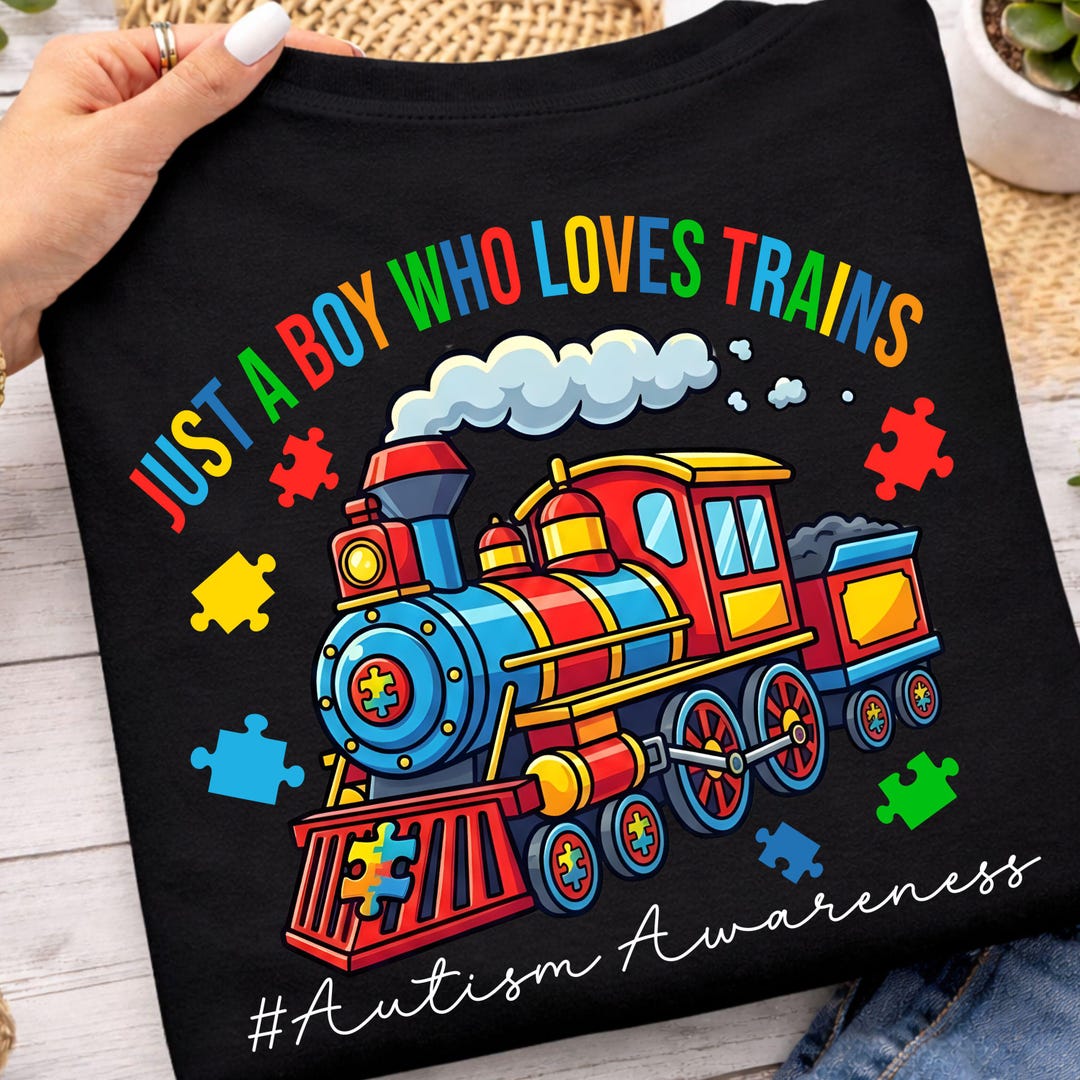 Autism Awareness Train Lovers Png, Awareness Kids Boys Awareness ...