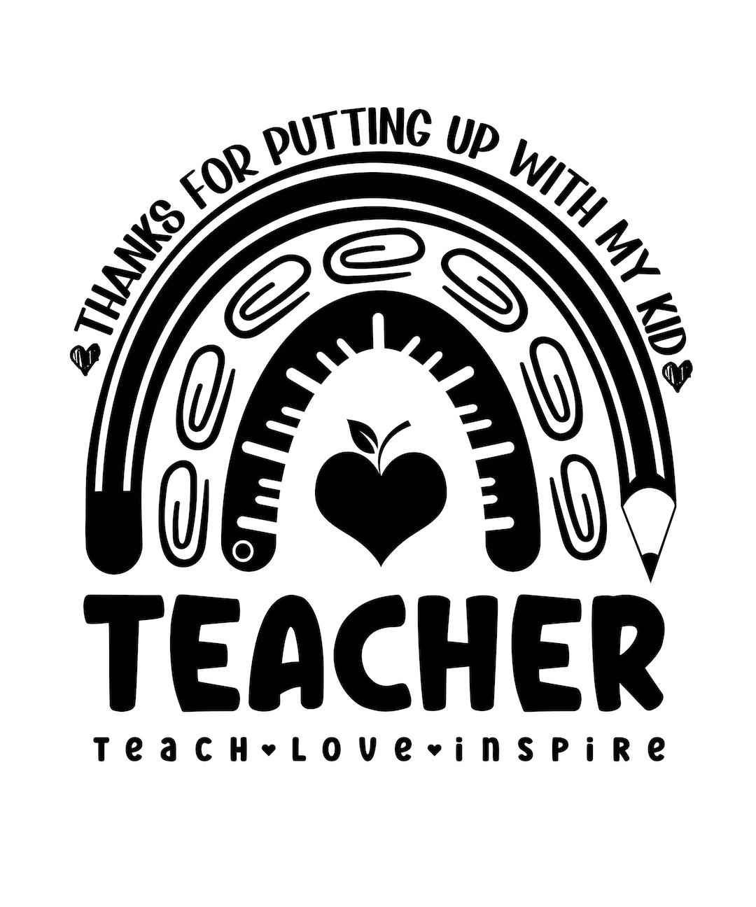 Thanks for Putting up With My Kid Teacher Svg Png, Teacher Gift Svg ...
