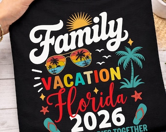 家族旅行フロリダ2026PNG SVG。夏休みお揃い、家族旅行2026家族夏休みお揃いグループ、ビーチ夏休み