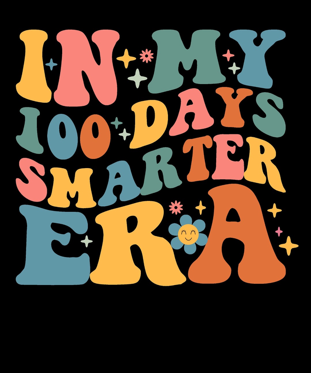 In My 100 Days Smarter Era Svg Png, Retro Groovy 100th Day Teacher ...