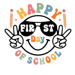 Retro Happy First Day Of School Svg Png,Teachers Kids Back To School Svg