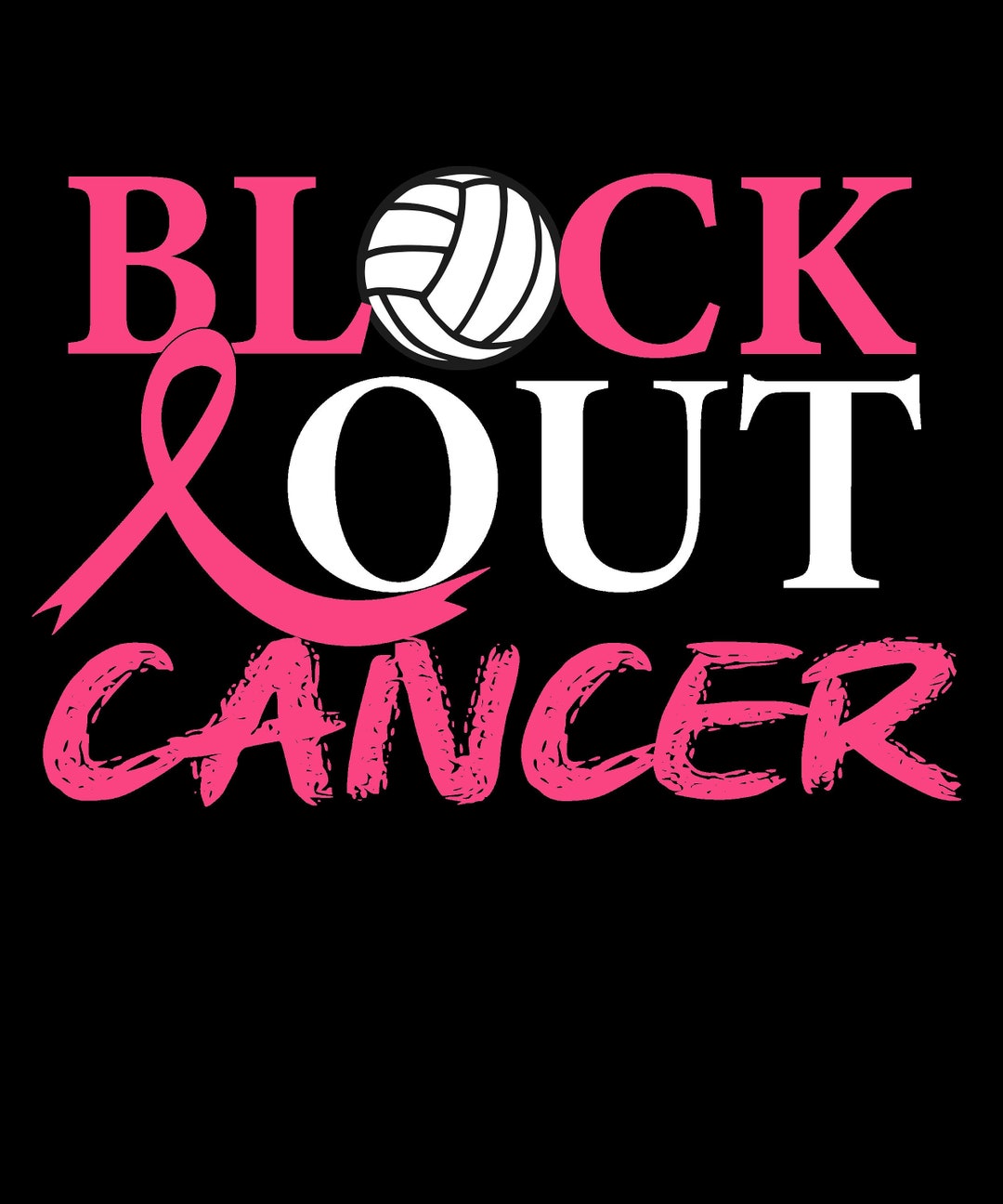 Volleyball Breast Cancer Awareness Svg Png, Block Out Cancer Png, in