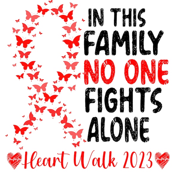 Heart Disease Awareness Svg Png, Heart Warrior Svg, Red Ribbon Svg Cricut Sublimation Design, Heart Walk