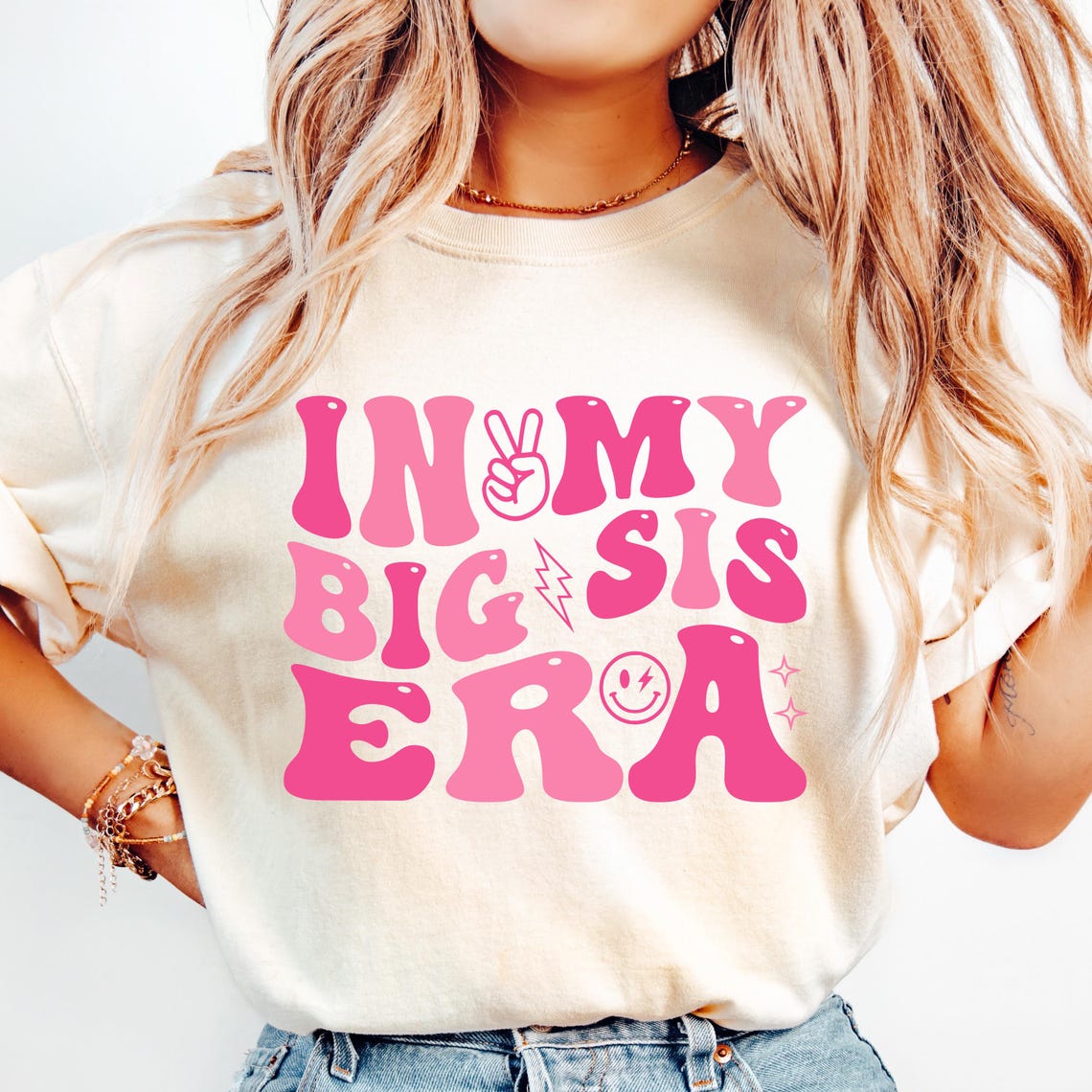 Big Sister SVG , in My Big Sister Era Svg Png, Retro Baby Pregnancy ...