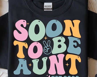 Soon to be aunt est 2026 Svg Png,  new aunt pregnancy announcement PNG, Aunt Gift SVG, New Auntie, Promoted to auntie 2026