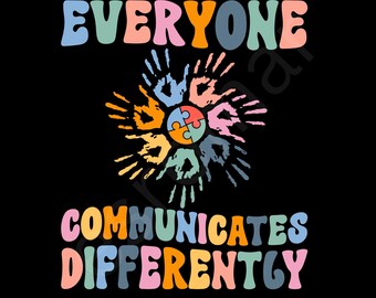 Cada persona se comunica de forma diferente (Svg/Png), Concienciación sobre el autismo (Png), Educación especial para el autismo, Profesor de autismo