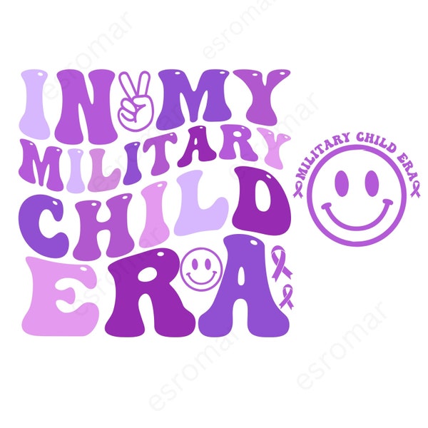 Military Child Month Svg Png, In My Military Child Era Svg Png, Military Kids Awareness Png, Proud Military Child Png