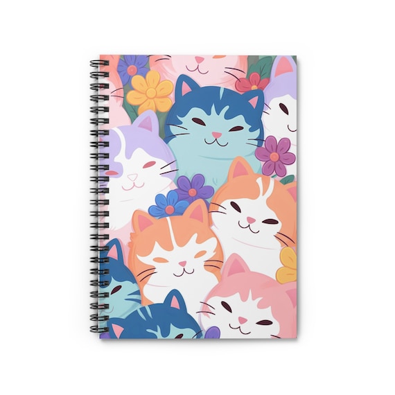 Carnet de Notes Chat Kawaii: Cahier d'Ecriture pour Garçons et filles, Cahier de Note ligné pour les Enfants avec une couverture amusante des Chaton Kawaii pour Garçon et Filles. Bloc