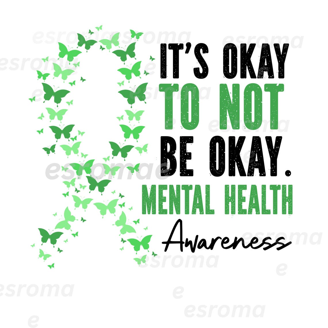 Mental Health Awareness Svg Png, Vintage Its Okay to Not Be Okay Mental ...