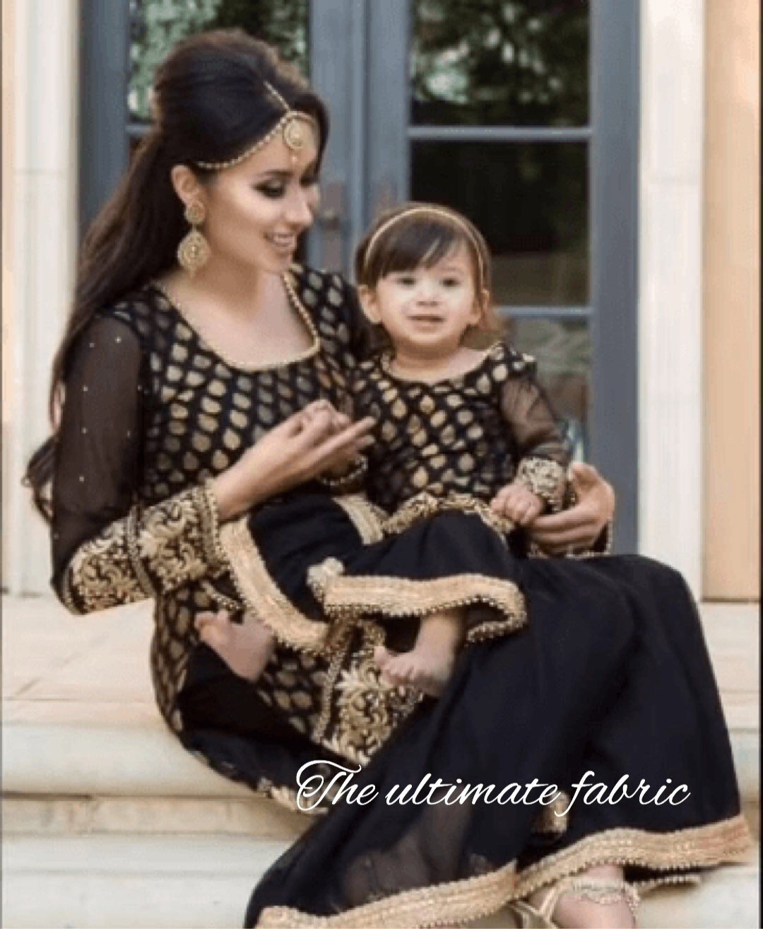 double colour frock design