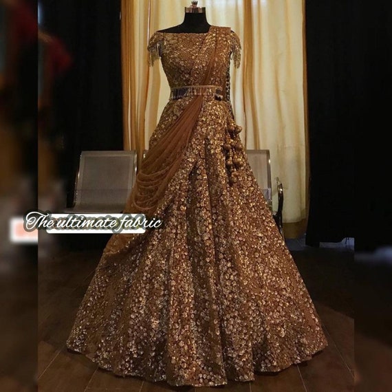 sequin bridal lehenga