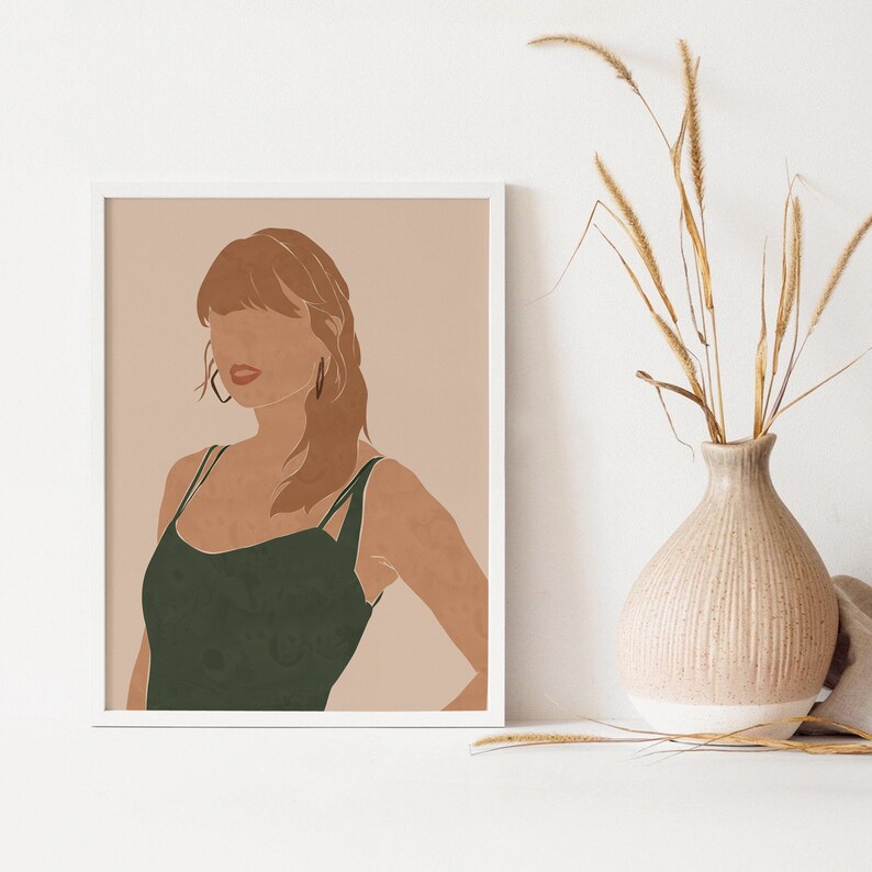 Taylor Swift Wall Art Printable Woman Digital Download Etsy