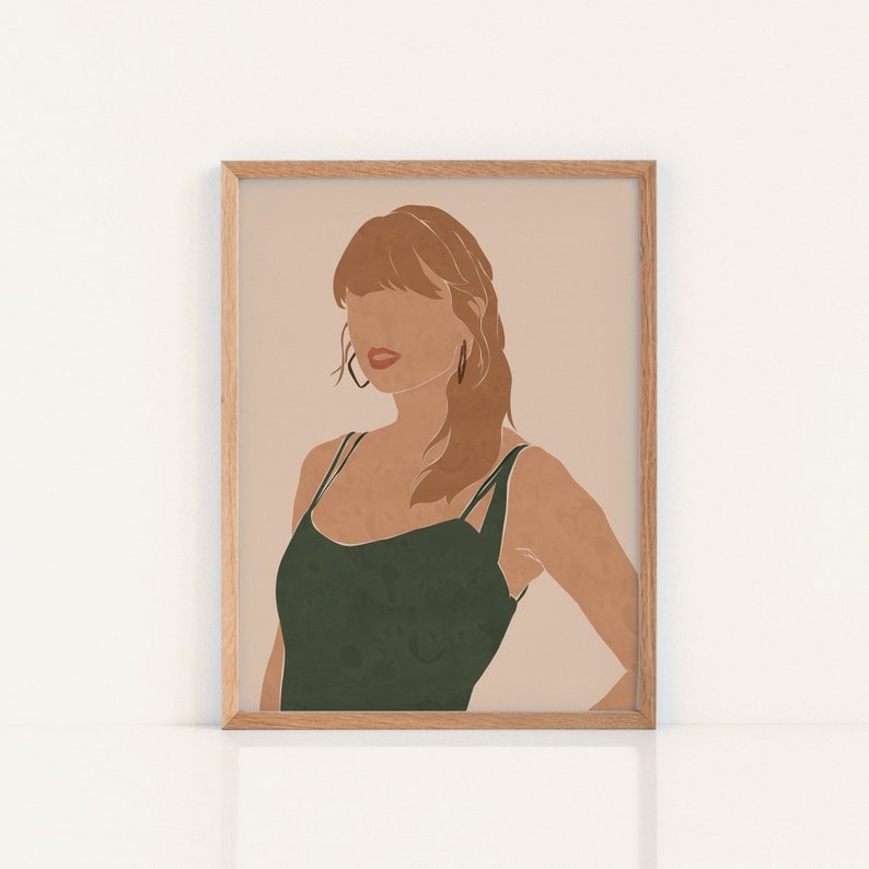 Taylor Swift Wall Art Printable Woman Digital Download Etsy