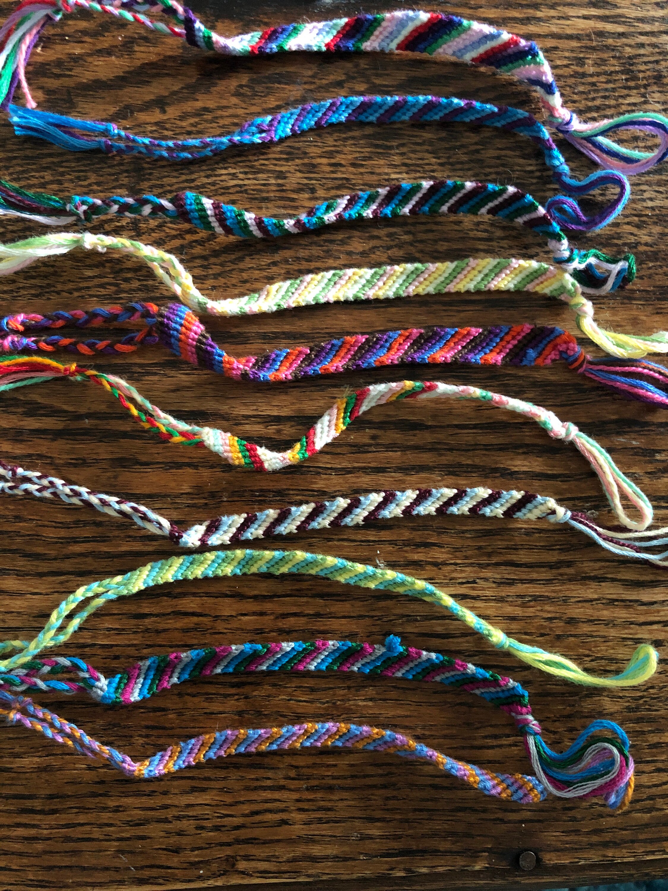 Candy Stripe Friendship Bracelet String Bracelets Etsy