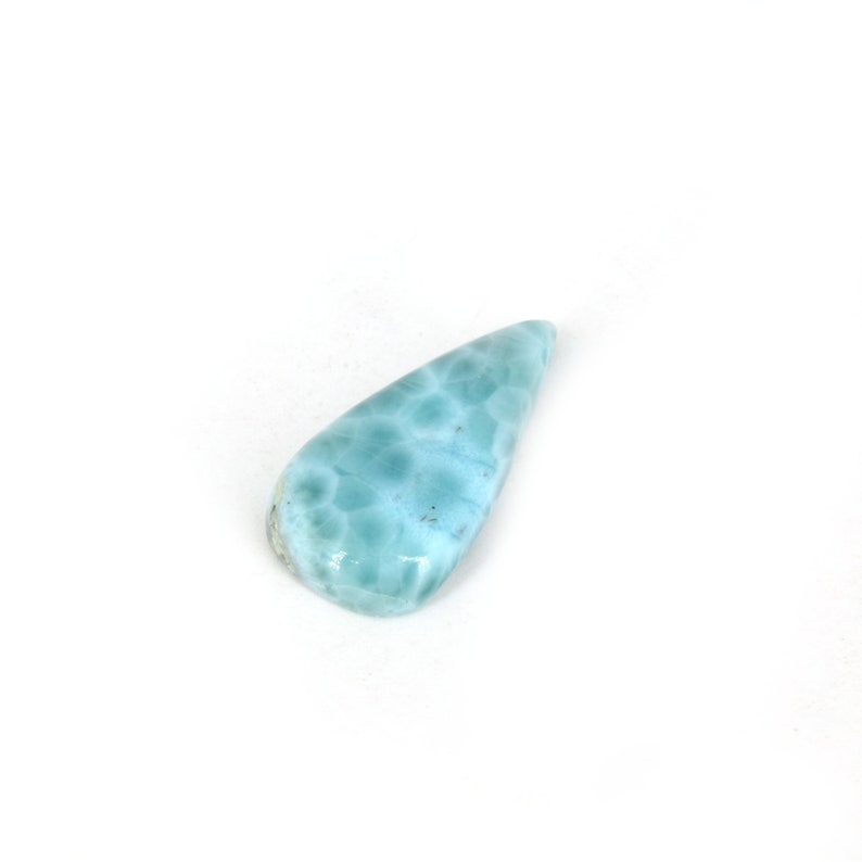 7mm Dome Height 17mm X 35mm Larimar Cabochon Pear Shaped Flat Back Cabochon Ooak Natural Gemstone Cabochon Gemstones Materials