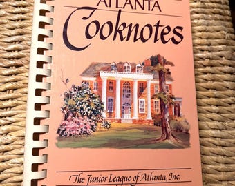 Atlanta Cooknotes Cookbook 1992 Junior League Southern Recipes Spiral Bound