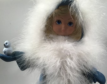 Niña de Navidad hecha a mano, decoración navideña, chuchería,