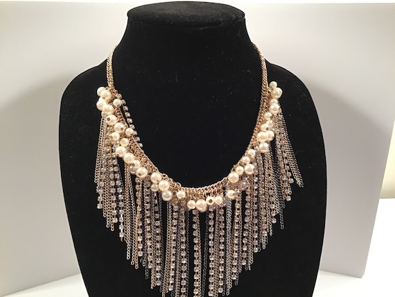 Vintage multi chain tassel type necklace
