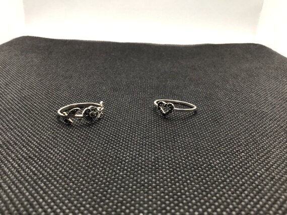 Sterling Silver, Marcasite, Set of 2 Rings, Heart… - image 5