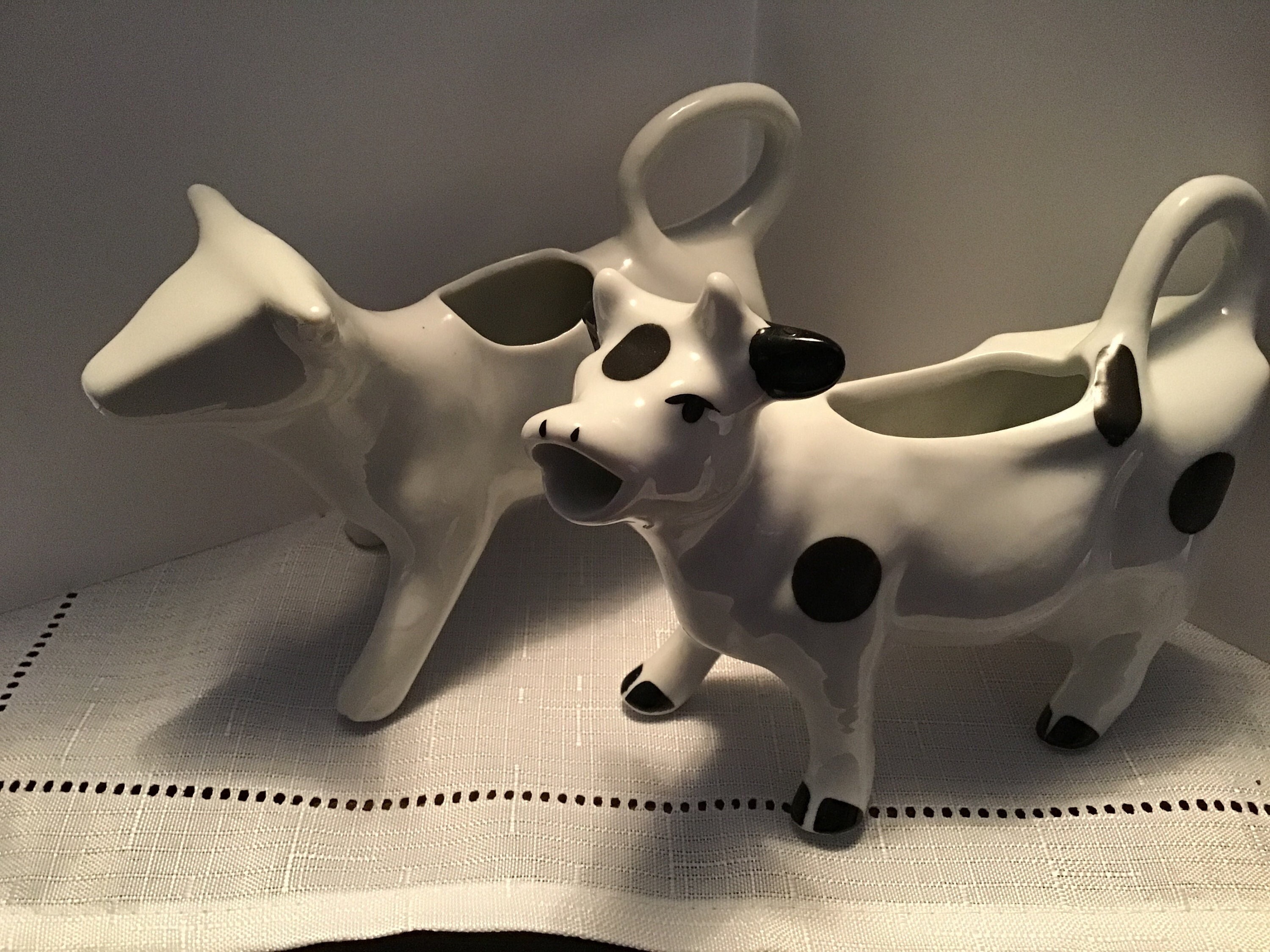 Cow Creamer Mini Pitcher 3” White Ceramic Decorative Child Tea Party Small  Vase