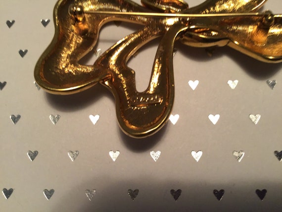 Large Monet Double Heart Brooch - image 7