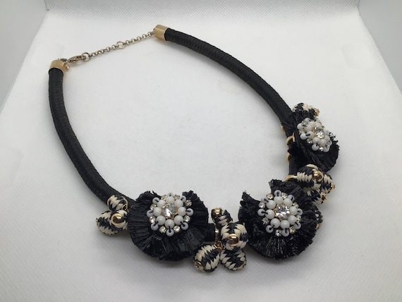 Statement Necklace Chunky Black and White 16-18” … - image 6