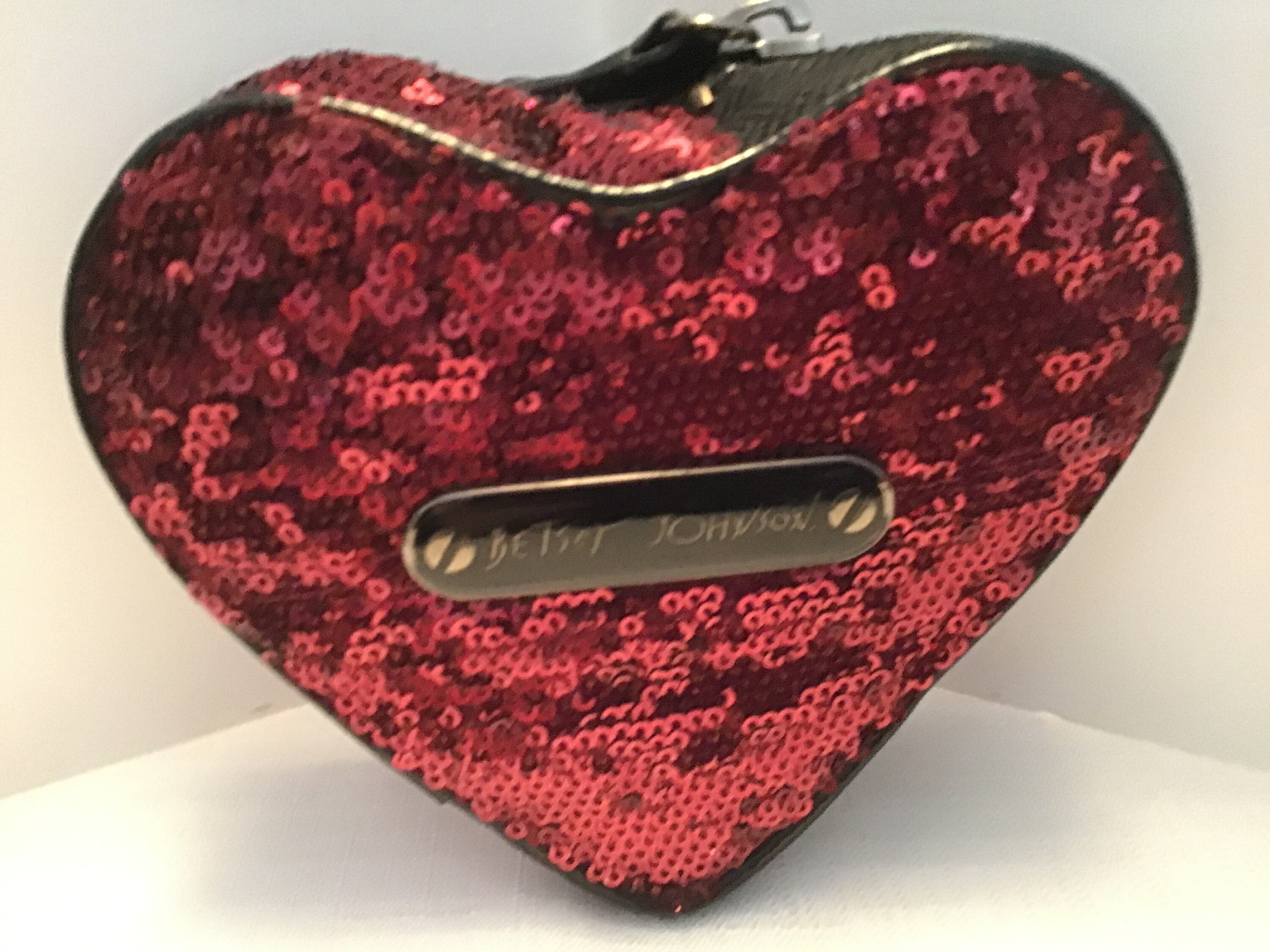 Betsey Johnson Coin Purse Heart Shape Red Bling Red Etsy