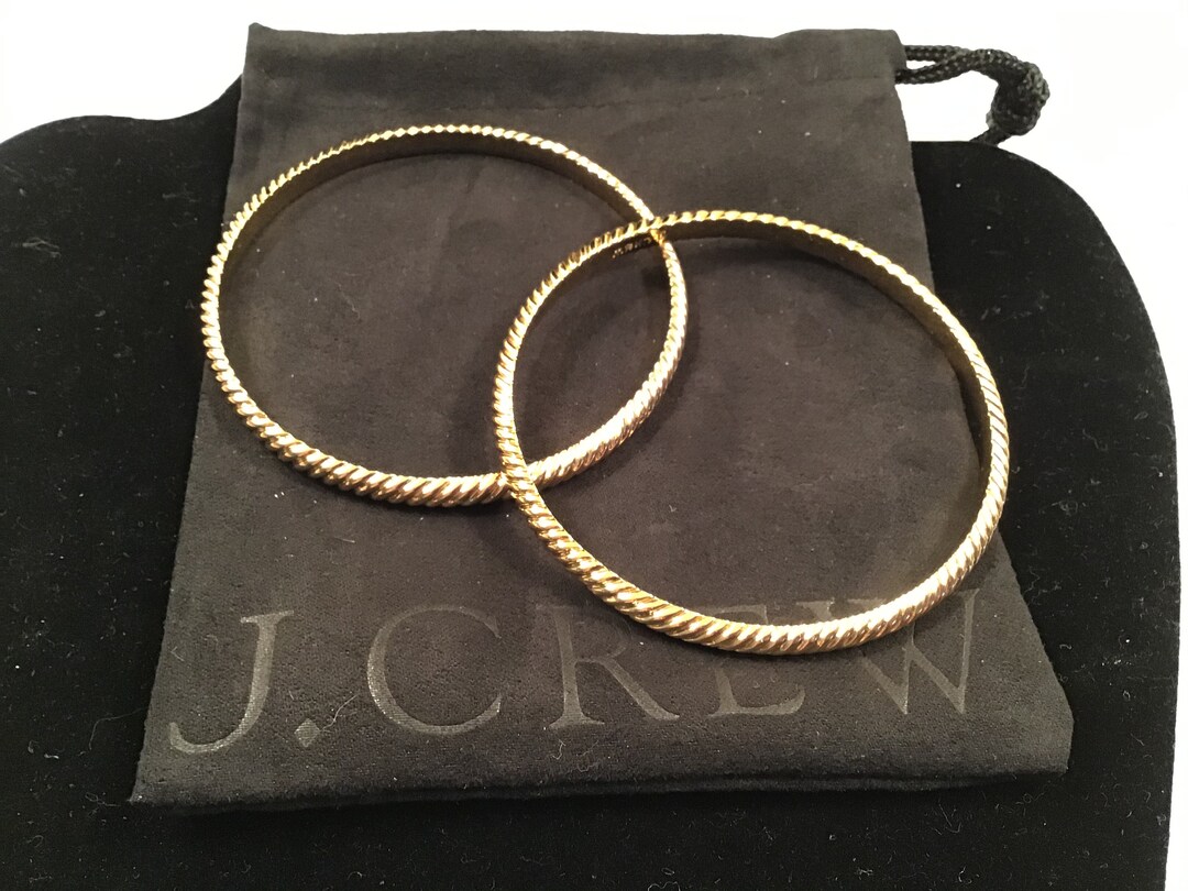 Vintage J Crew Gold Tone Bangles Etsy
